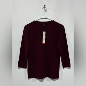 Talbots 100% Pure Cashmere Deep‎ Burgundy Sweater Size SP New With Tags